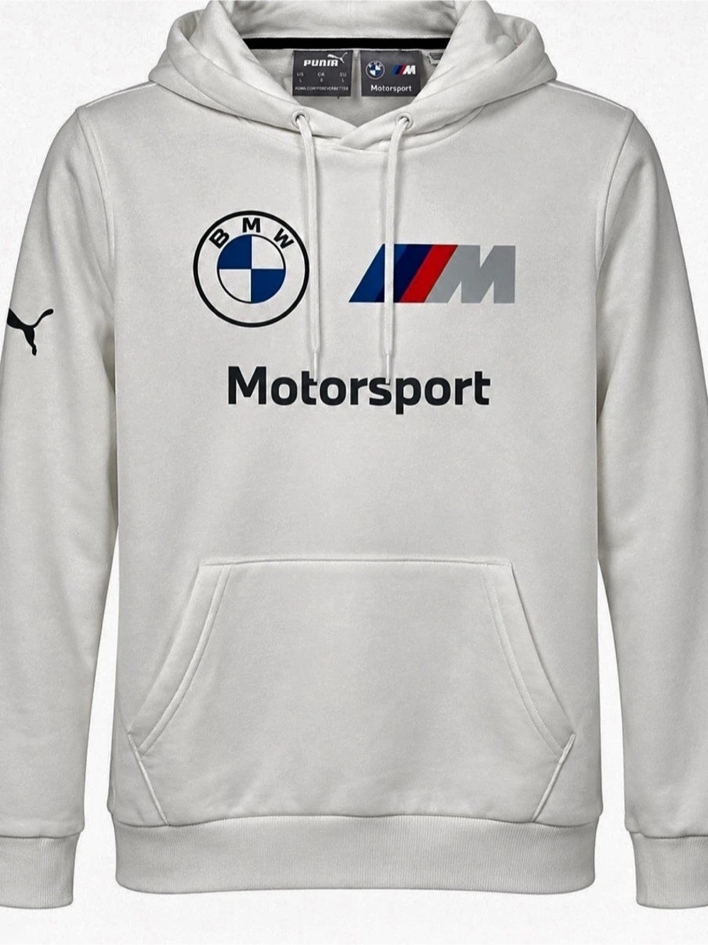 PUMA x BMW M Motorsport White Logo Hoodie Men’s L Racing